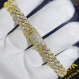 Luxury Cuban Link Bracelet Two Row, Iced Out Bracelet