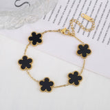 Five Leaf Flower Adjustable Bracelet Vintage for Men