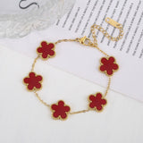 Five Leaf Flower Adjustable Bracelet Vintage for Men