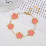 Five Leaf Flower Adjustable Bracelet Vintage for Men