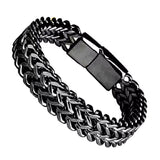 10MM Stainless Steel Bracelet for Men Jewelry Hidden Locks Hand Chain 19/21/23CM Size Accessories