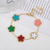 Five Leaf Flower Adjustable Bracelet Vintage for Men