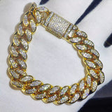 Luxury Cuban Link Bracelet Two Row, Iced Out Bracelet