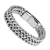 10MM Stainless Steel Bracelet for Men Jewelry Hidden Locks Hand Chain 19/21/23CM Size Accessories