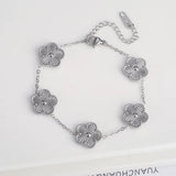 Five Leaf Flower Adjustable Bracelet Vintage for Men