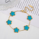 Five Leaf Flower Adjustable Bracelet Vintage for Men