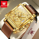 Luxury Black Leather Strap Quartz Wrist Watch