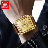 Luxury Black Leather Strap Quartz Wrist Watch