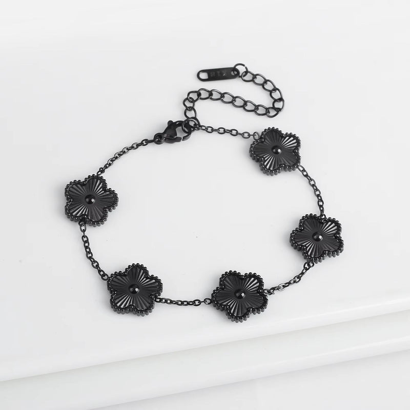Five Leaf Flower Adjustable Bracelet Vintage for Men 