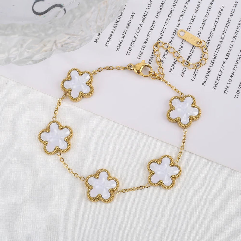 Five Leaf Flower Adjustable Bracelet Vintage for Men 