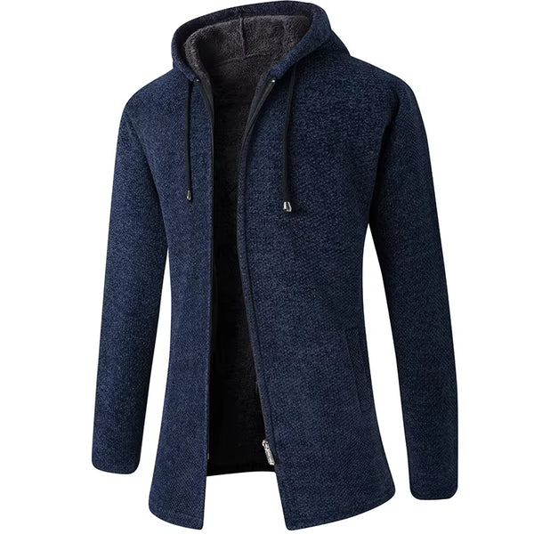 Plus Cashmere Cardigan Coat Sweater Male Korean Version of the Trend in Autumn and Winter Long Sweater Trench Coat