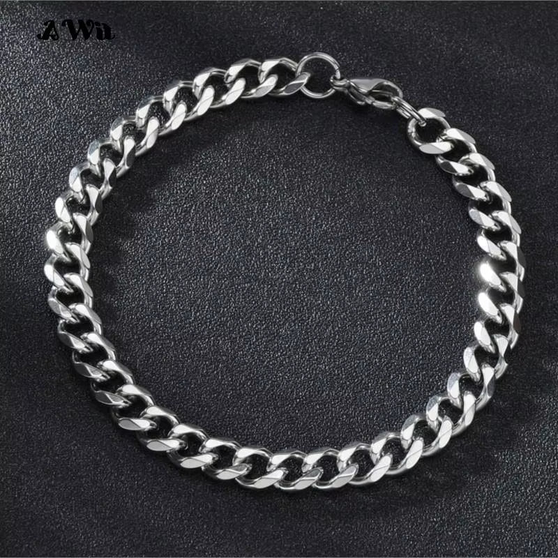 Stainless Steel Men Cuban Chain Bracelet 