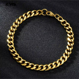 Stainless Steel Men Cuban Chain Bracelet 