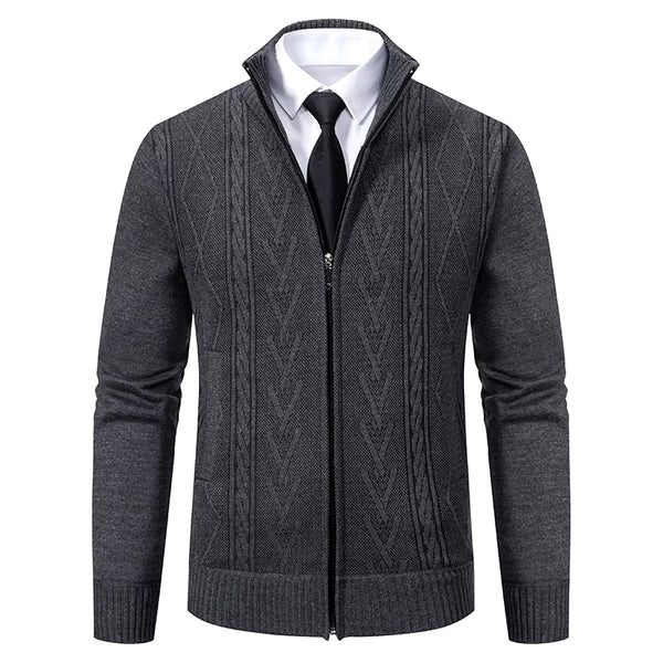 2023 Autumn and Winter New Cashmere Padded Warm Casual Men'S Knitted Sweater Coat